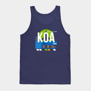 Kona (KOA) Hawaii Airport // Retro Sunset Baggage Tag Tank Top